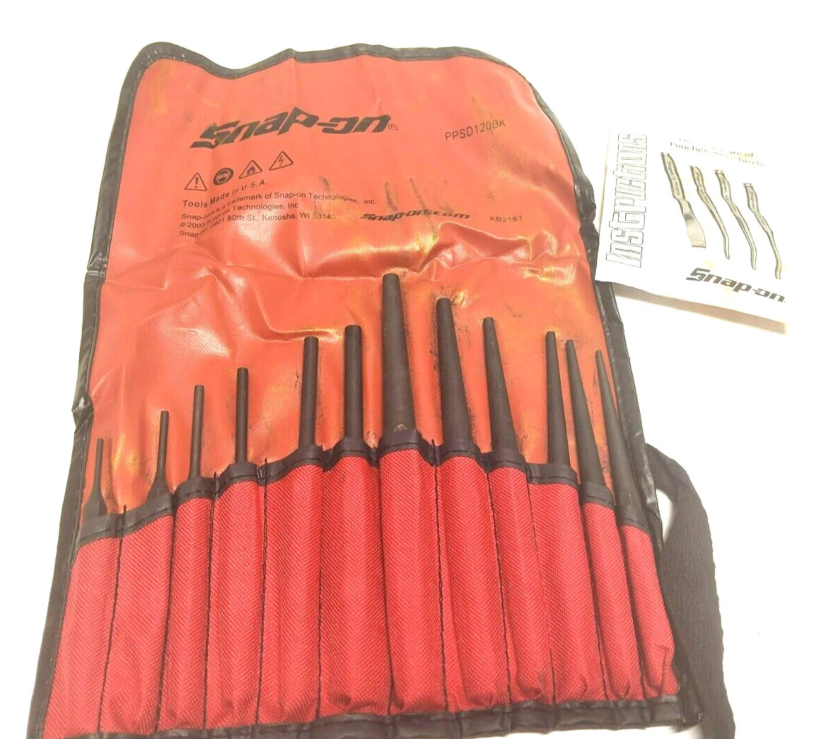 Snap-on 12-piece Pin and Starter Punch Set PPSD120BK NEW Sealed