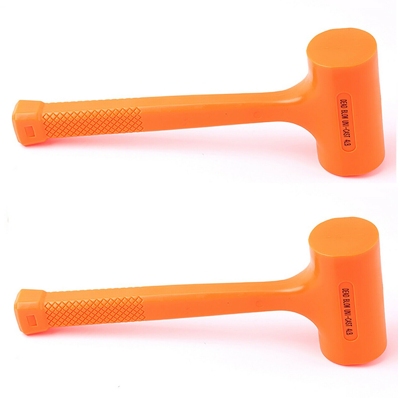 2lb Double Face DEAD BLOW Hammer Mallet Plastic Neon Orange 3.8″ non spark 2pcs