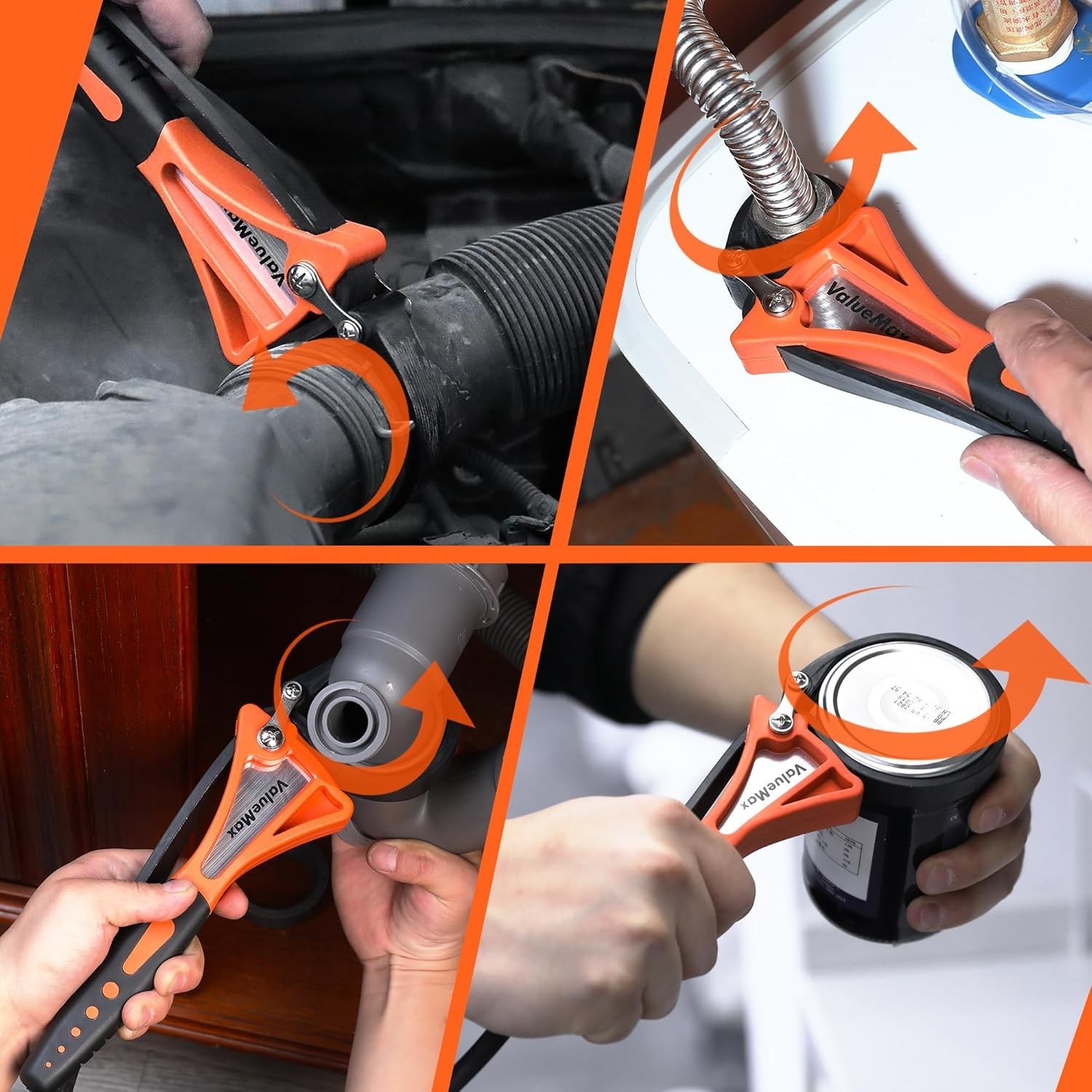 2-piece Strap Wrench Set, Adjustable Oil Filter Wrench with Max Diameter 4″ S…