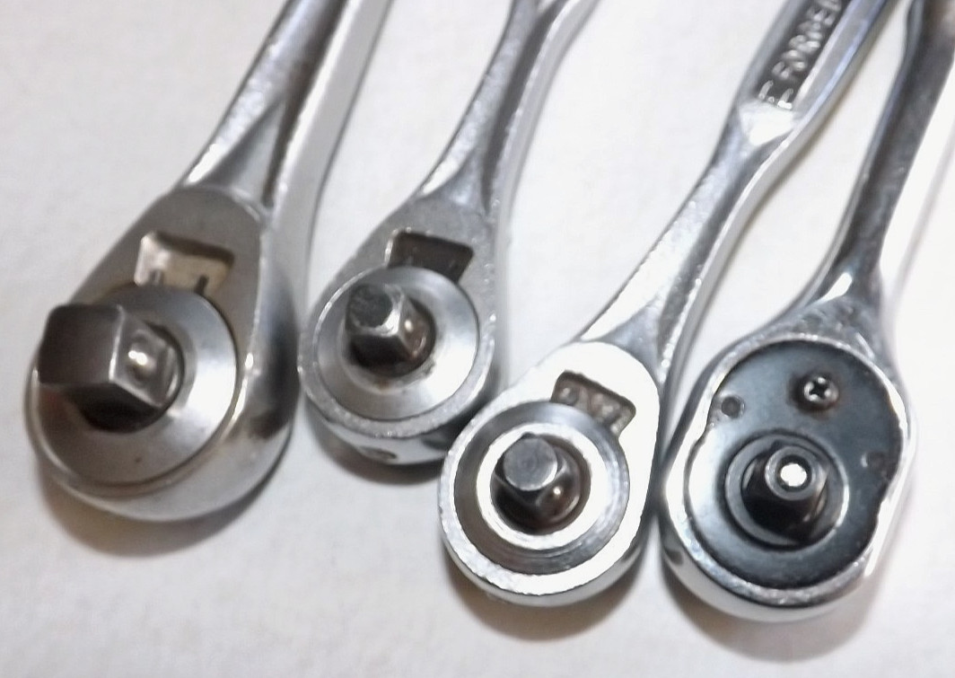 4 LOT- 2 CRAFTSMAN #43185 -V- 1/4″ Dr- 7″ 3/8″ Dr =V= + ONE 5.5 UNMARKED RATCHET