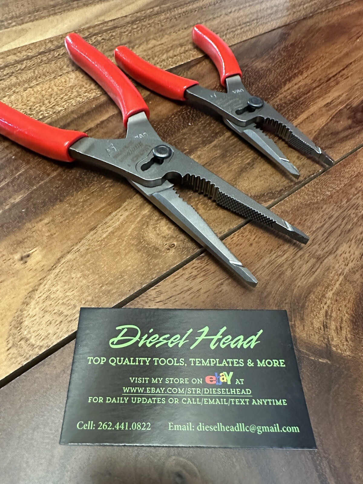 *NEW* Snap On LN47ACF & LN46ACF Needle Nose/Slip-Joint Combination RED Plier Set