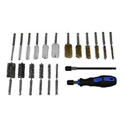 GRIP 20pc Wire Bore Brushes 1/4″ Shank Nylon Brass Steel Tools Brush Set 27226