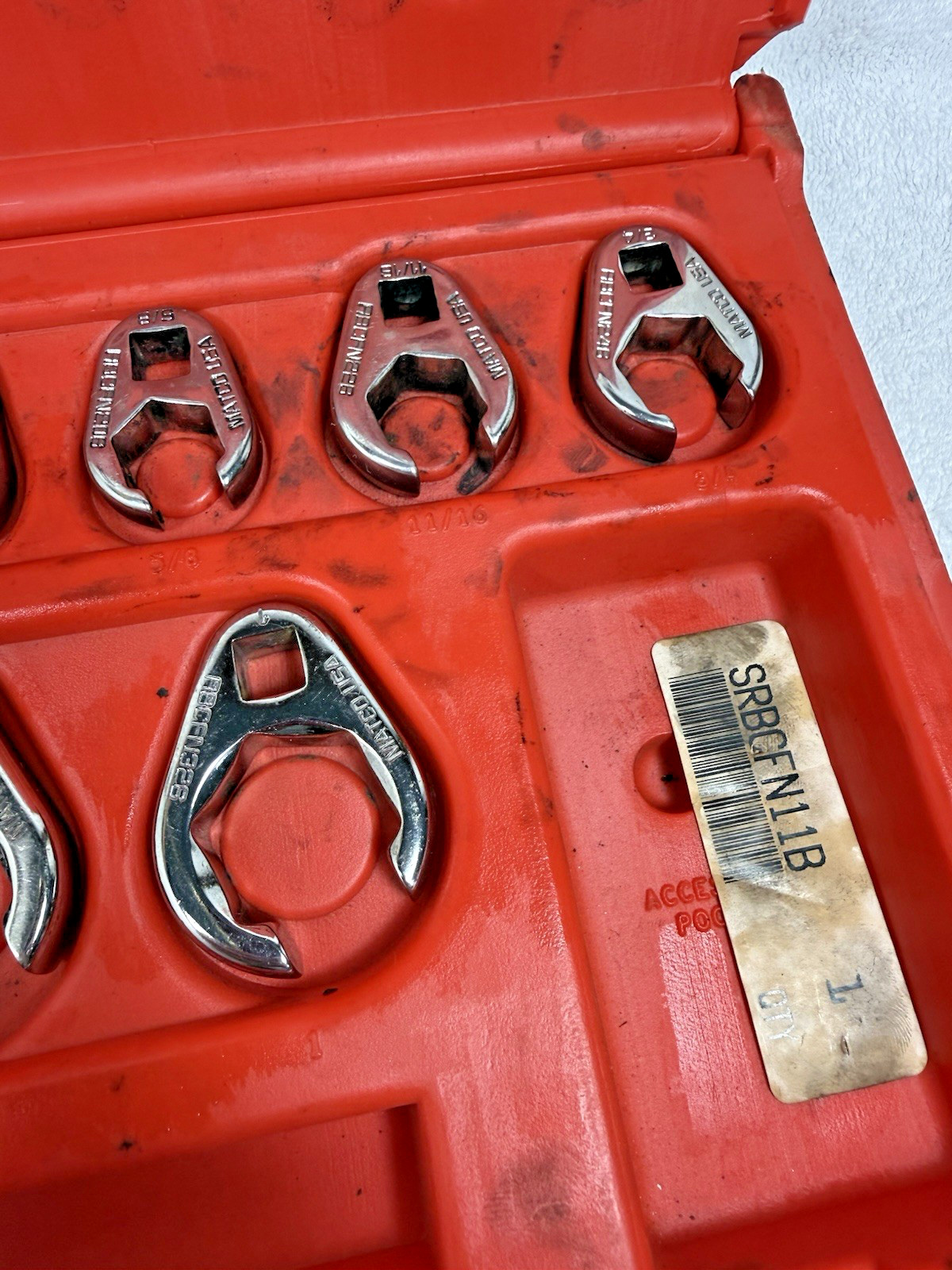 Matco Tools 11pc 3/8” Drive SAE CrowFoot Wrench Set SRBCFN11B -1” To 3/8”