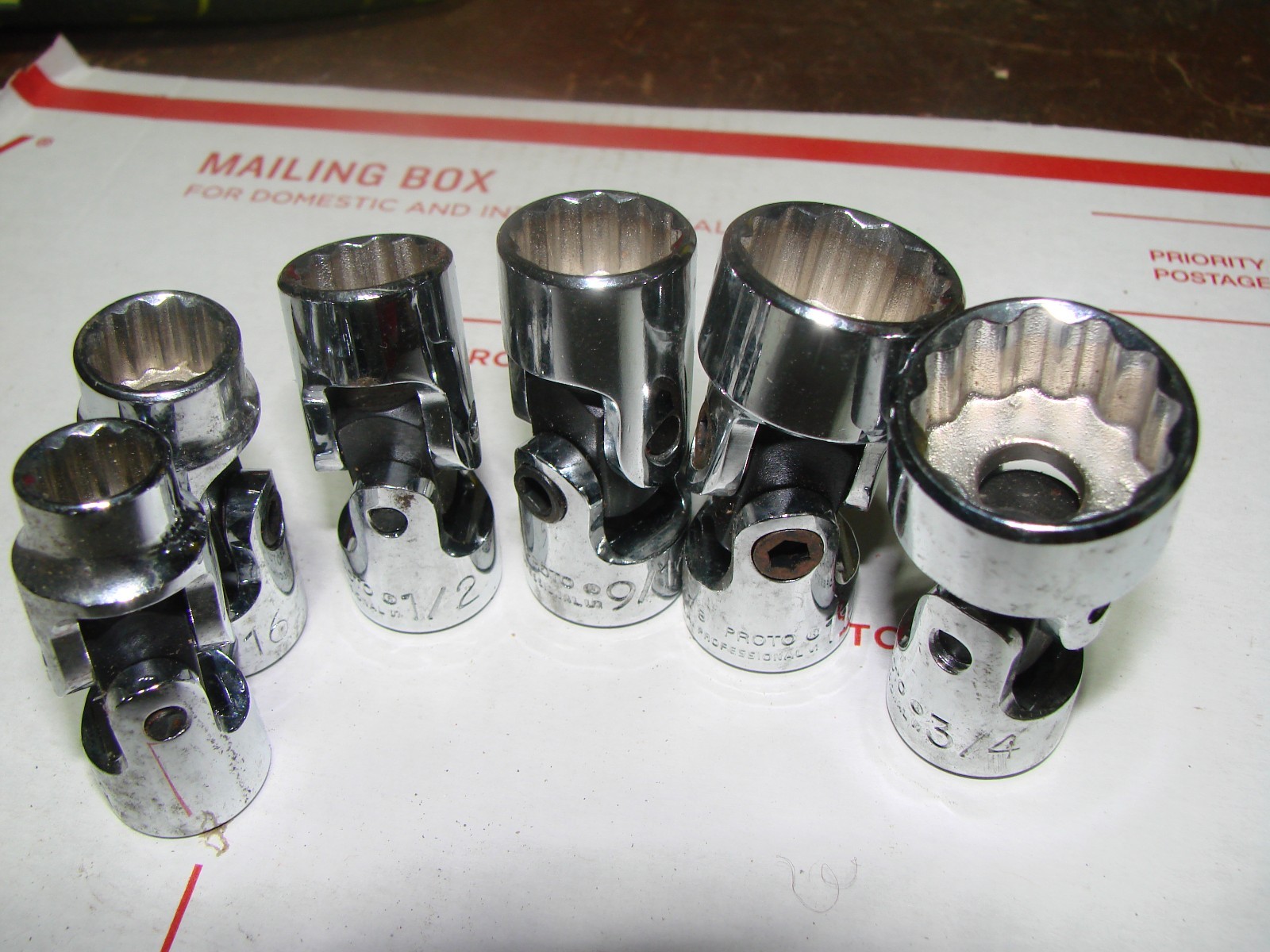 Proto 6 Piece 3/8″ Drive Universal Joint Socket Set -12 Point- 3/8 to 3/4″