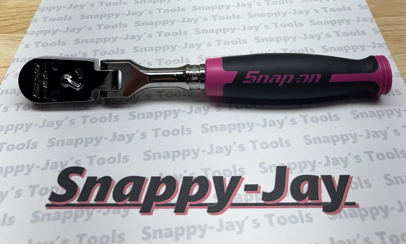 Snap-on Tools USA NEWEST 3/8″ Drv 100 Tooth PINK Soft Grip Flex Ratchet FHF100P