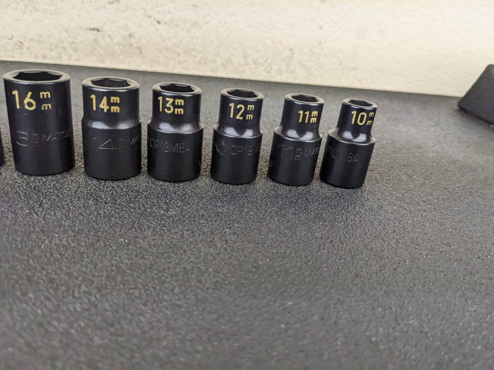 #aw458 MATCO Tools NEW 1/2″ Drive METRIC 6 POINT IMPACT SOCKET SET