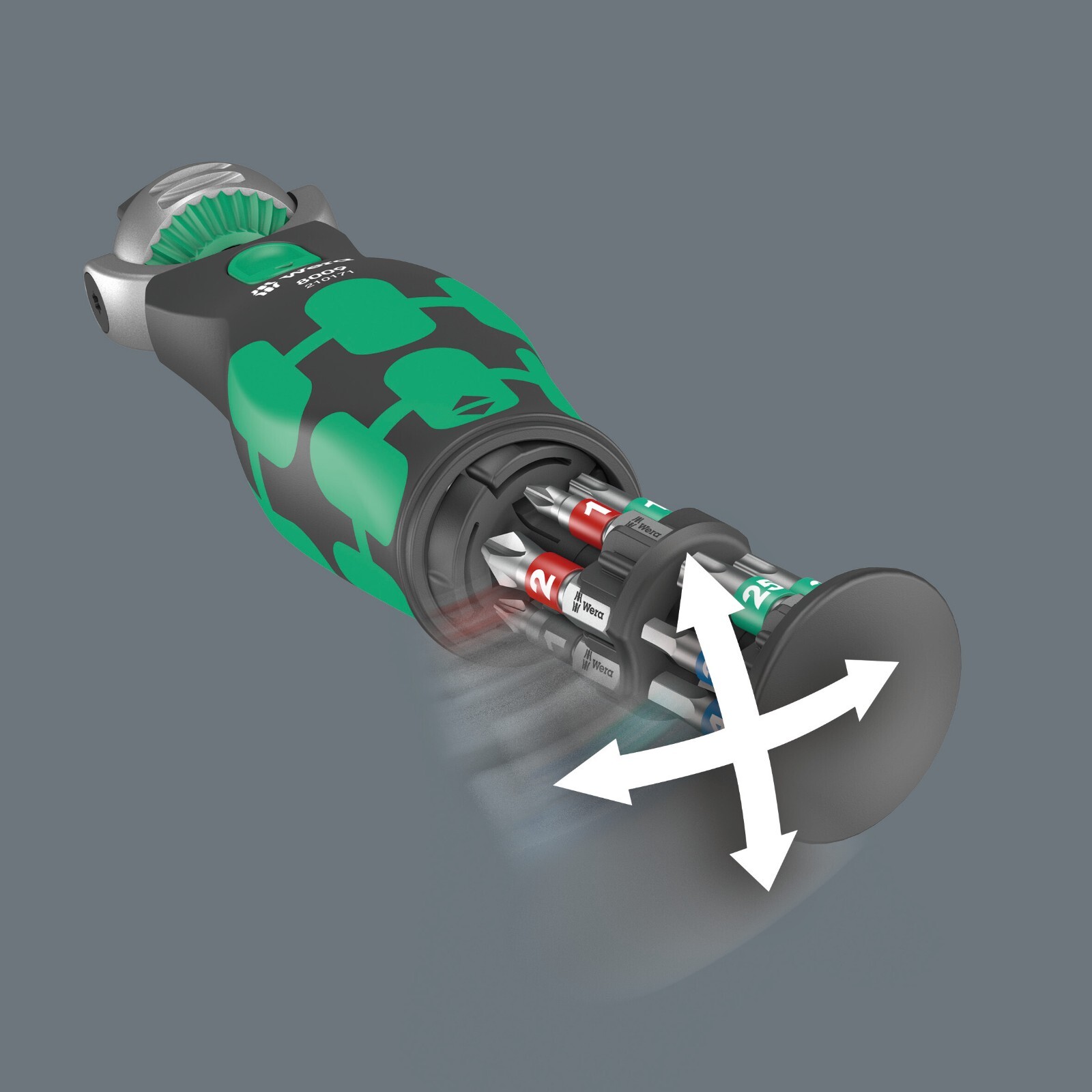 Wera 8009 Zyklop Pocket Set 2, 3/8″ Dr Ratchet with 1/4 Internal Hex 05004281001
