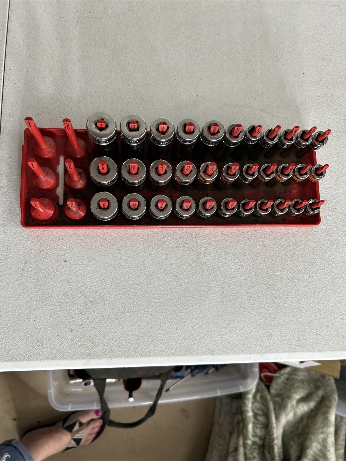 Snap-On Socket Set 7/8 Thru 1/4 sockets of three different depths ￼￼Three Sizes