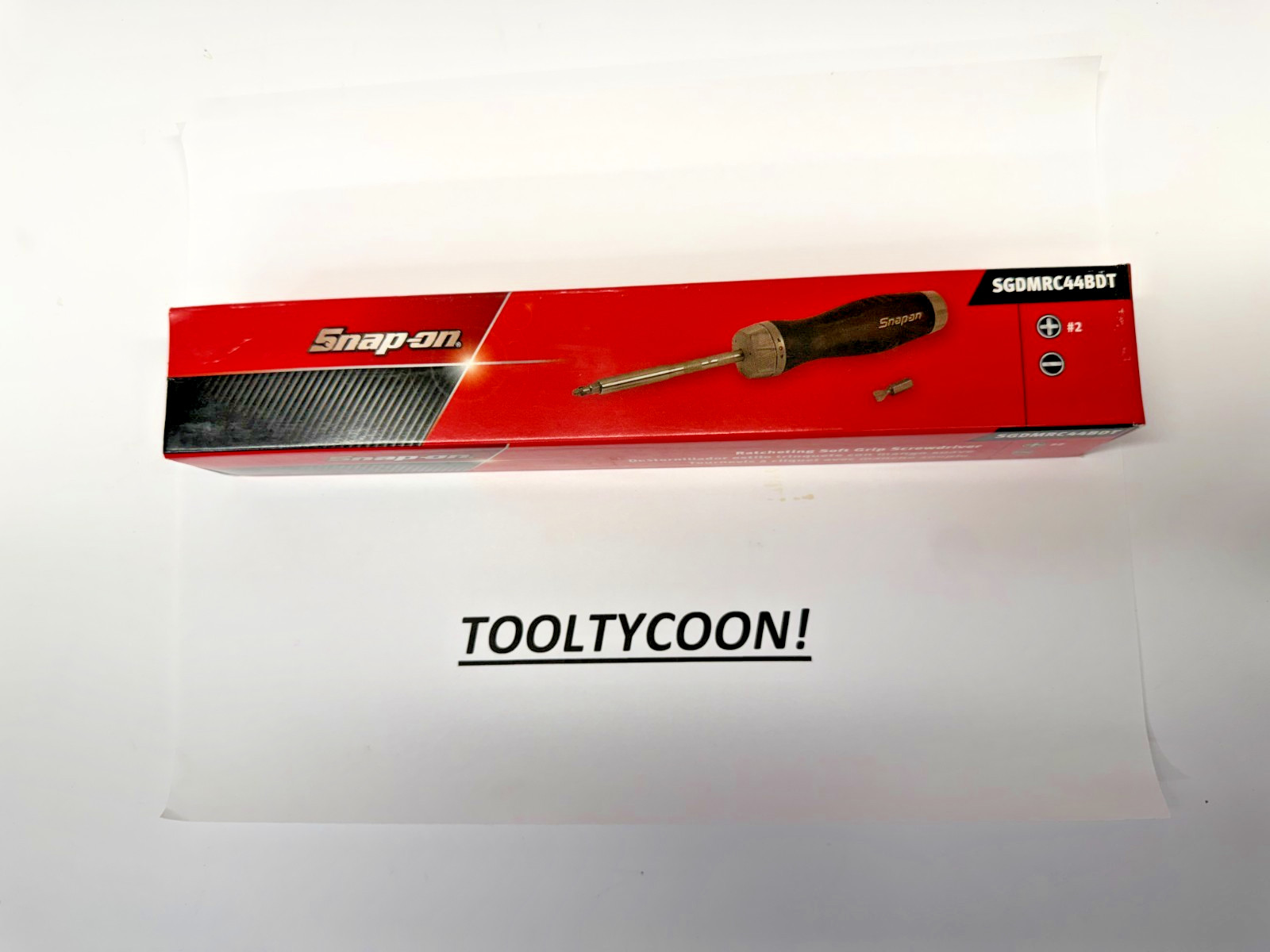 Snap-on Tools NEW GREY (DT) Soft Grip Ratcheting Screwdriver w/Bits SGDMRC44BDT