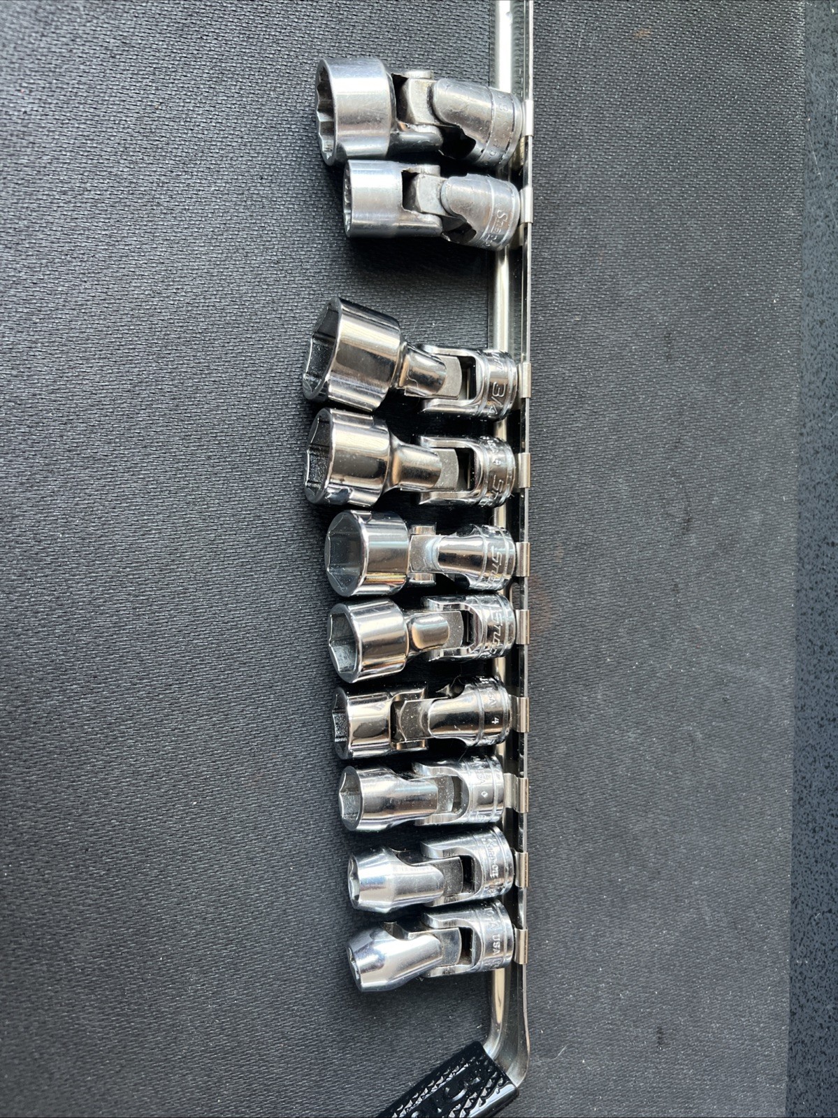 Snap On 3/8 10 Pcs Swivel Socket Set Drive 6pt Point SAE 5/16- 3/4 ⭐️206afsa +