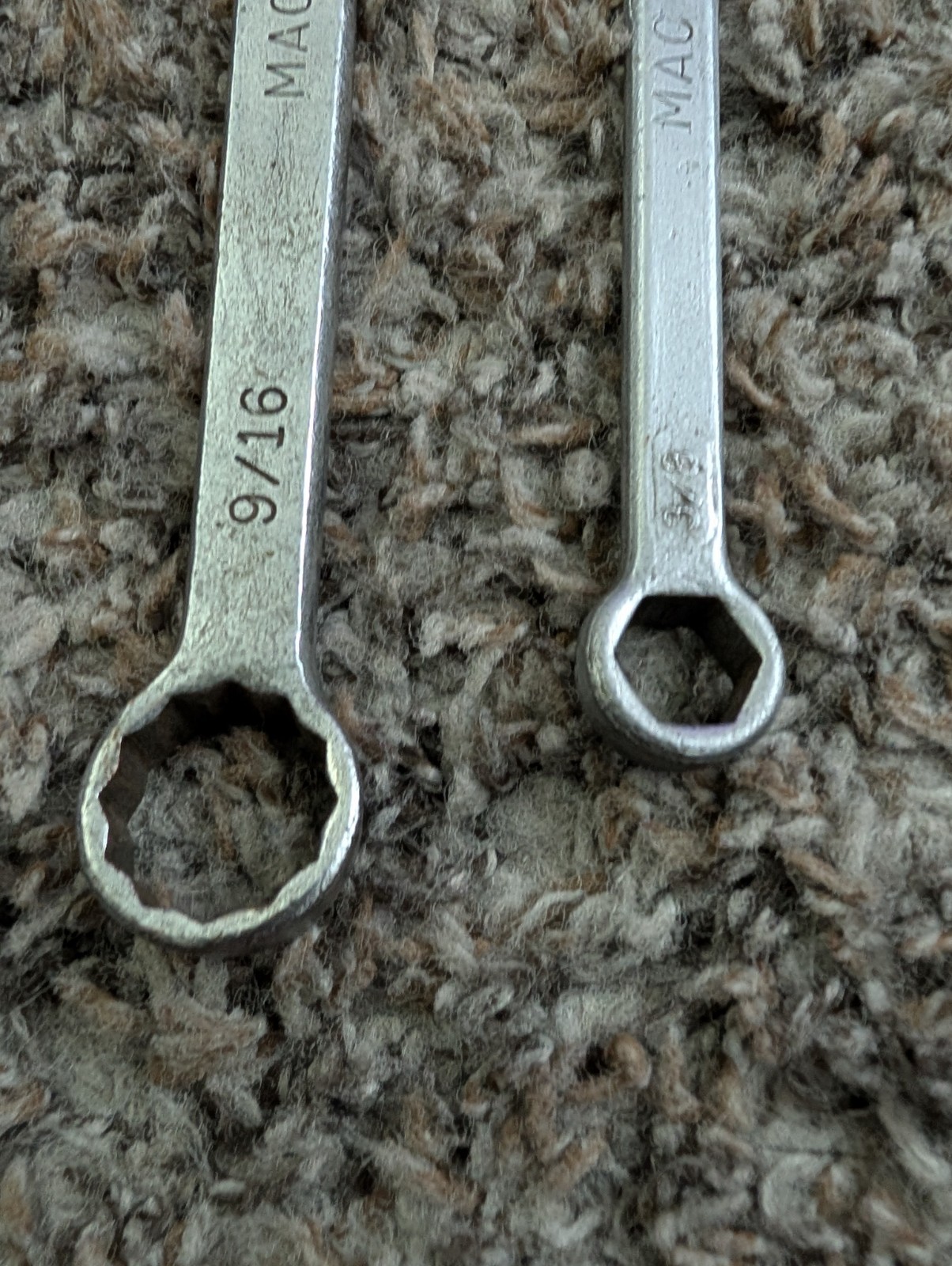 Vintage MAC Tools Combination Wrench Lot C8 C7 C6 C3 11/16 5/8 9/16 3/8 USA