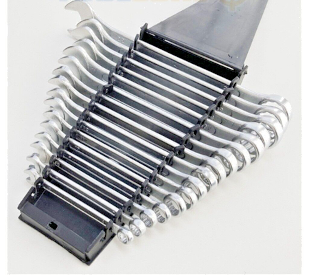 16 Piece Metric Combination Spanner Wrench Set, 6-22mm Ring/Open End