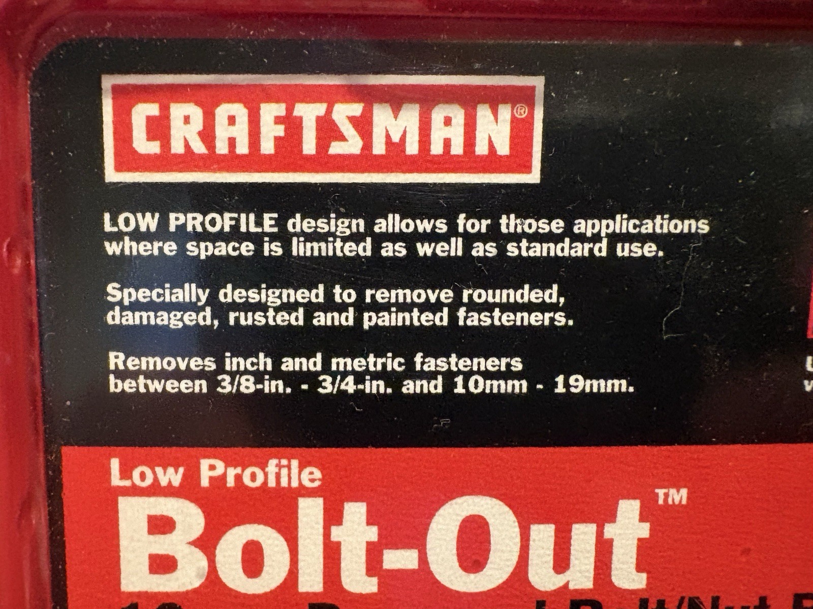 Craftsman 9-52166 Bolt Out 10-pc. Damaged Bolt /Nut Remover Set NEW