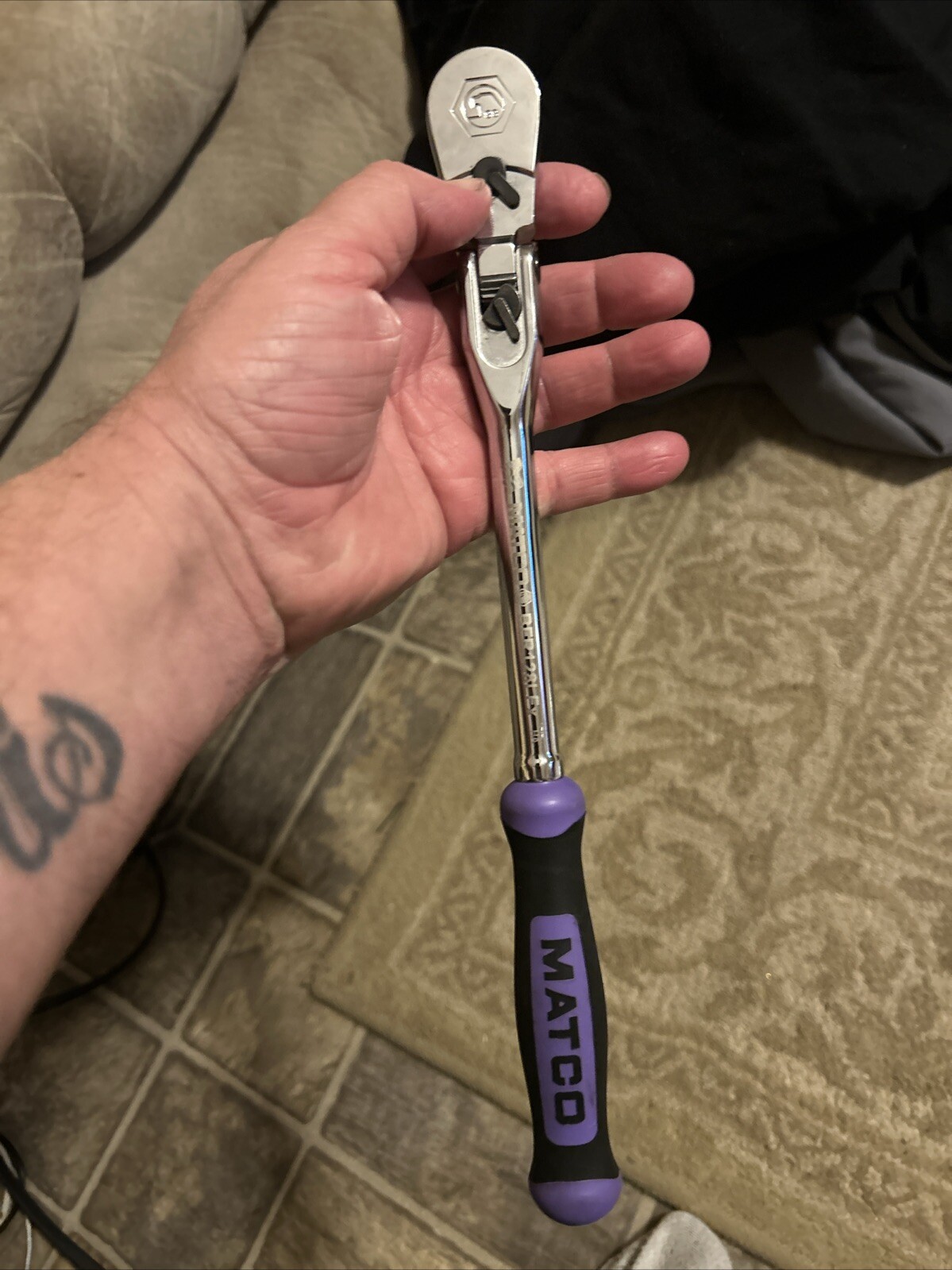 Matco Tools 3/8 Locking Flex Head Ratchet 12.5 Inch Purple USA…