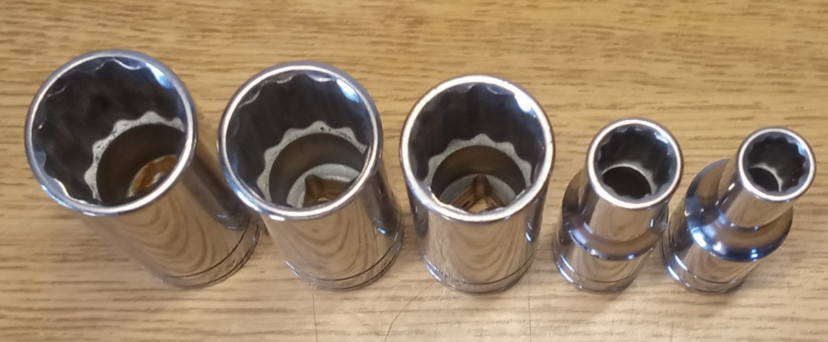 Blue-Point 3/8″ Deep Socket Lot of 5 BLPLM38 18mm-17mm-16mm-9mm-7mm