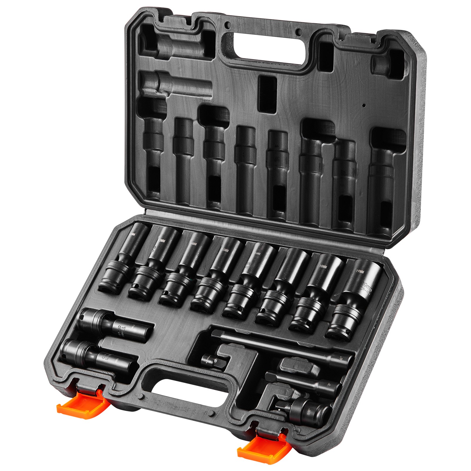 Uimoso 360° Rotating Impact Socket Set, 14pcs 6-Point 3/8in Drive