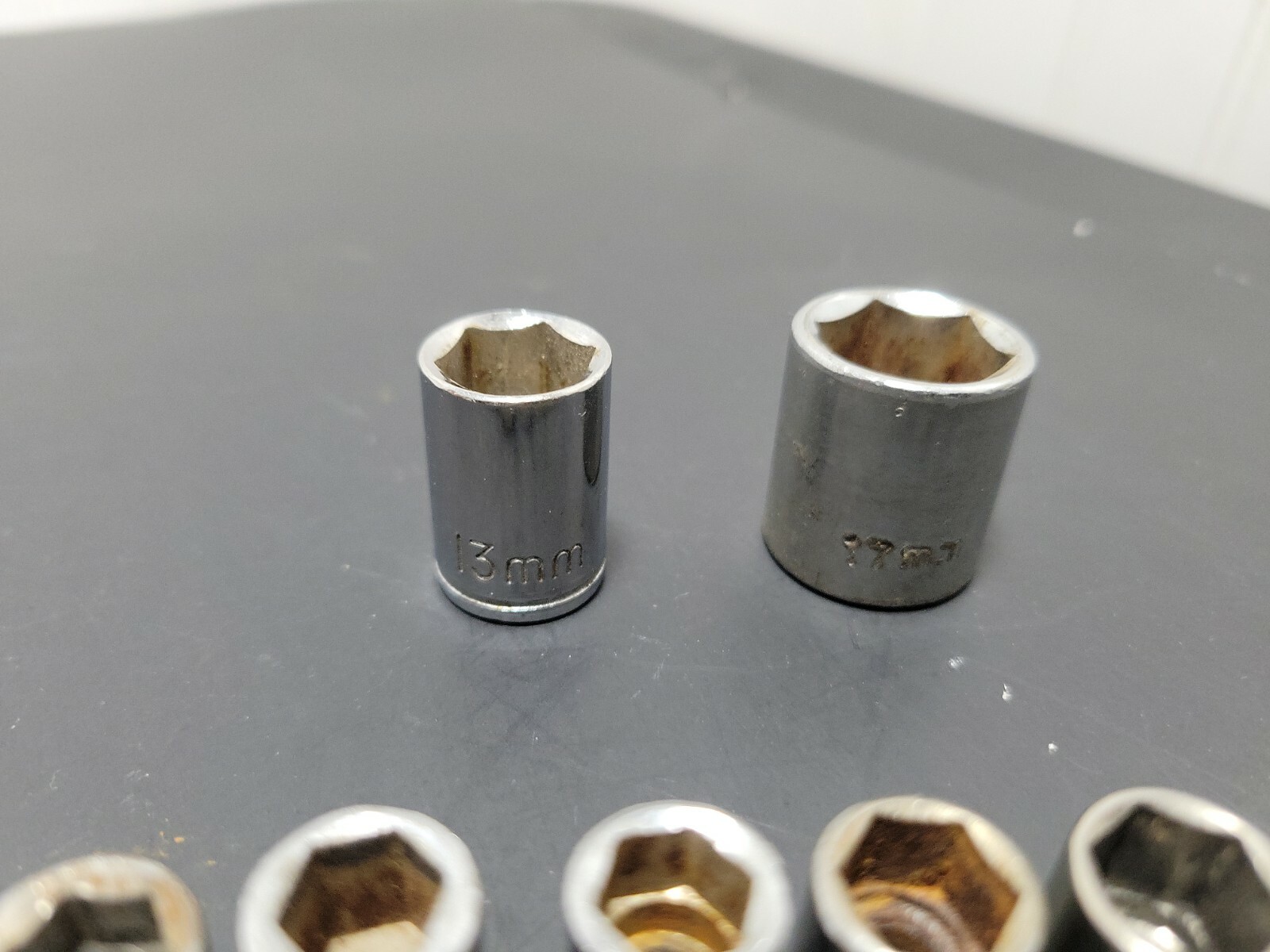 Lot of 11 Shallow Sockets 6mm 7mm 8mm 9mm 10mm 12mm 6pt Metric 1/4″ 3/8″ Drive