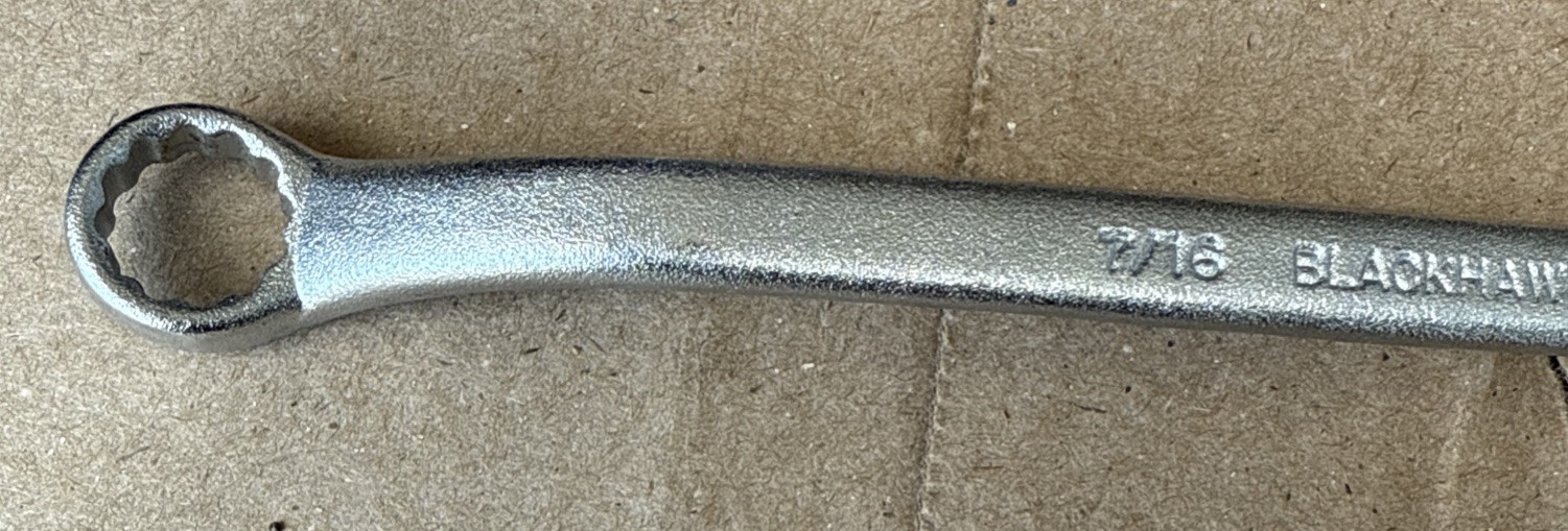 Blackhawk 3/8″ x 7/16″ Offset Double Box End Wrench 12pt BWS-1208 USA NEW
