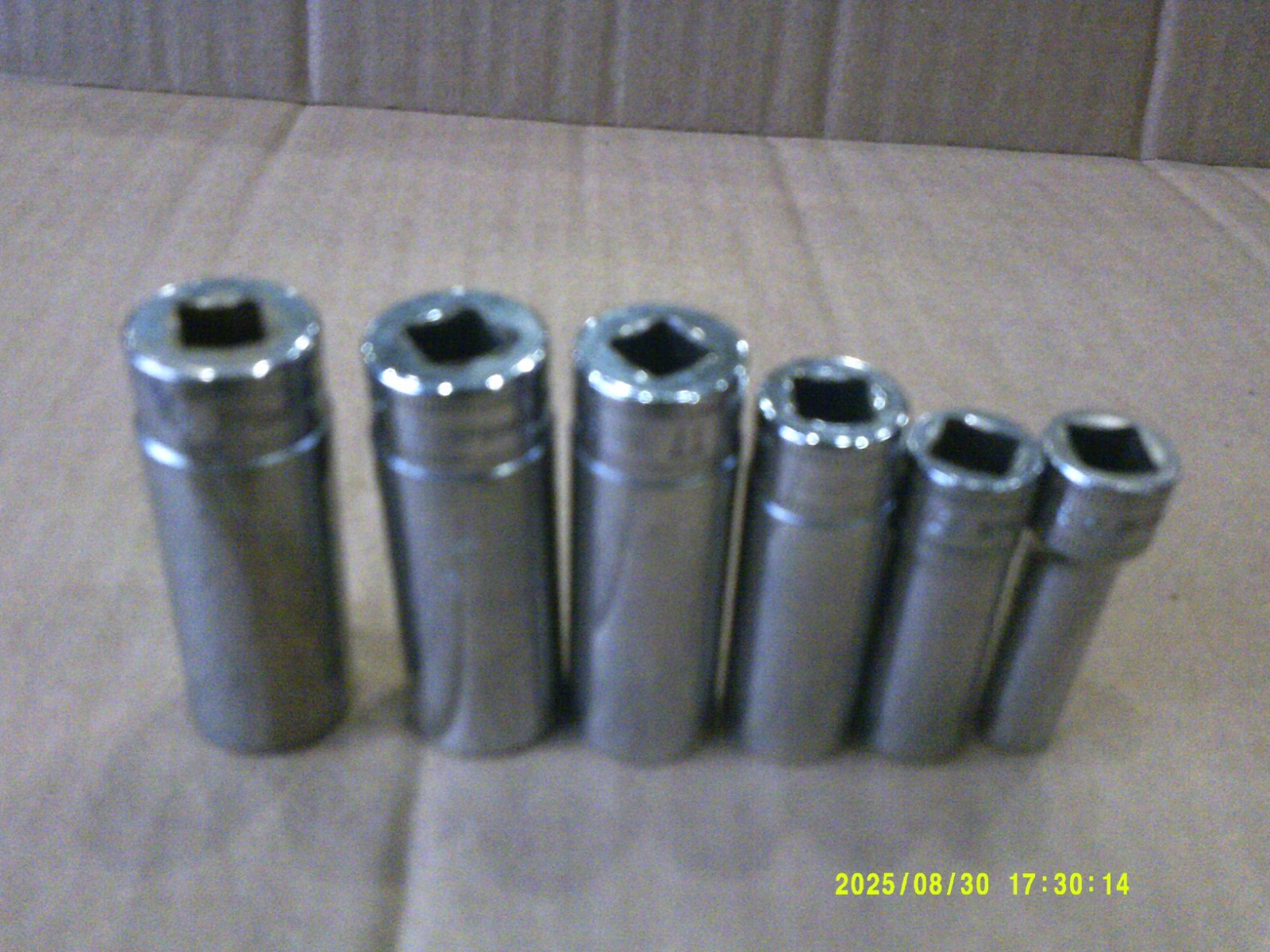 SET OF 6 Snap-On 3/8″ DRIVE 6 pt SOCKETS Metric 19mm 18mm 17mm 15MM 12MM & 9MM