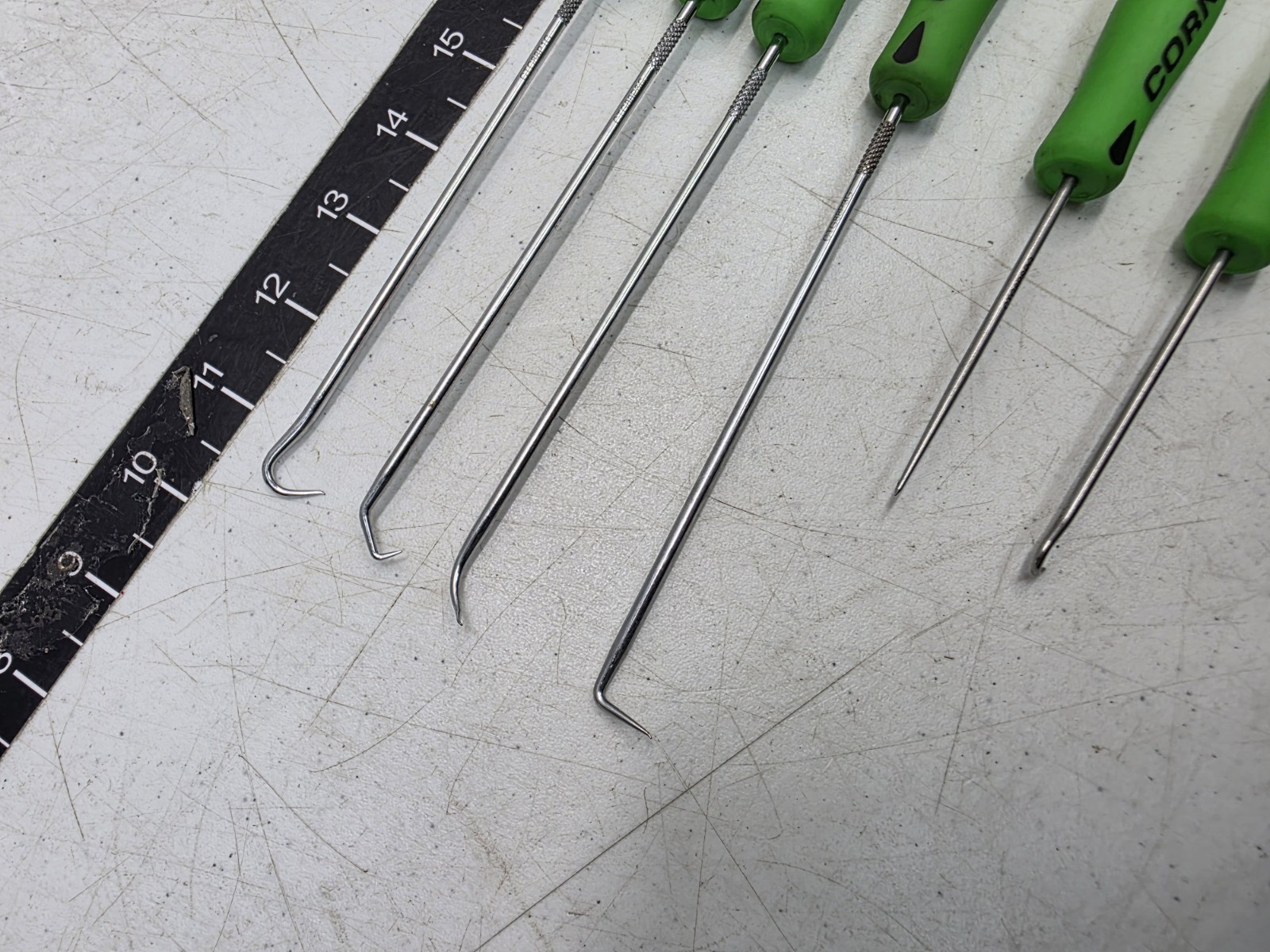 Cornwell Tools CTG812HPSG 12pc Hook & Pick Set, NEON GREEN Soft Grip Handle