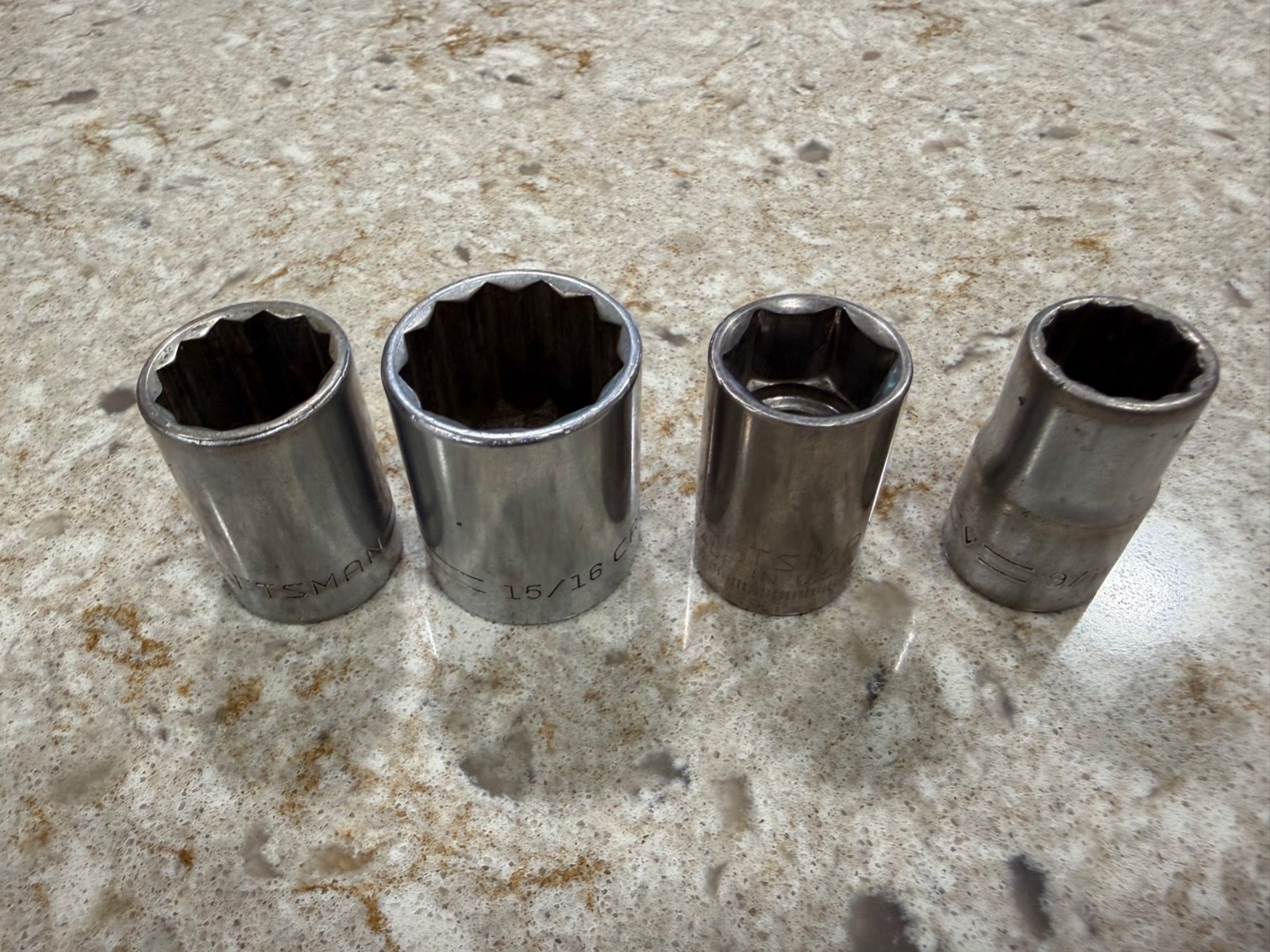 Craftsman 1/2″ Sockets – 15/16″, 3/4″, 9/16″, 17mm. Good Pre-Owned Condition