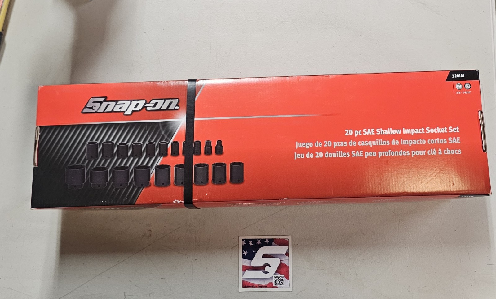NEW Snap-on™ 320IM 20-pc 1/2″ Drive 6-pt SAE Flank Drive Shallow Impact Set