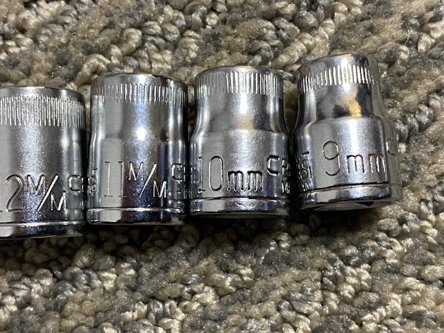 Vintage Craftsman 11 Pc Metric Socket Set 3/8″ Dr 12 Pt 9MM Thru 19MM VV & V Ser