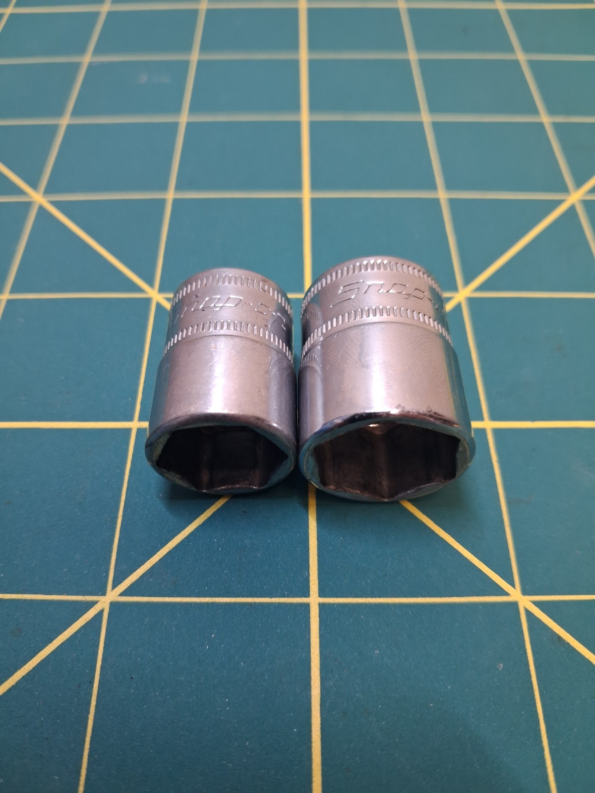 Snap-On Tools 3/8″ Dr. 14mm & 16MM 6 Point Shallow CHROME SOCKET FSM141 FSM161