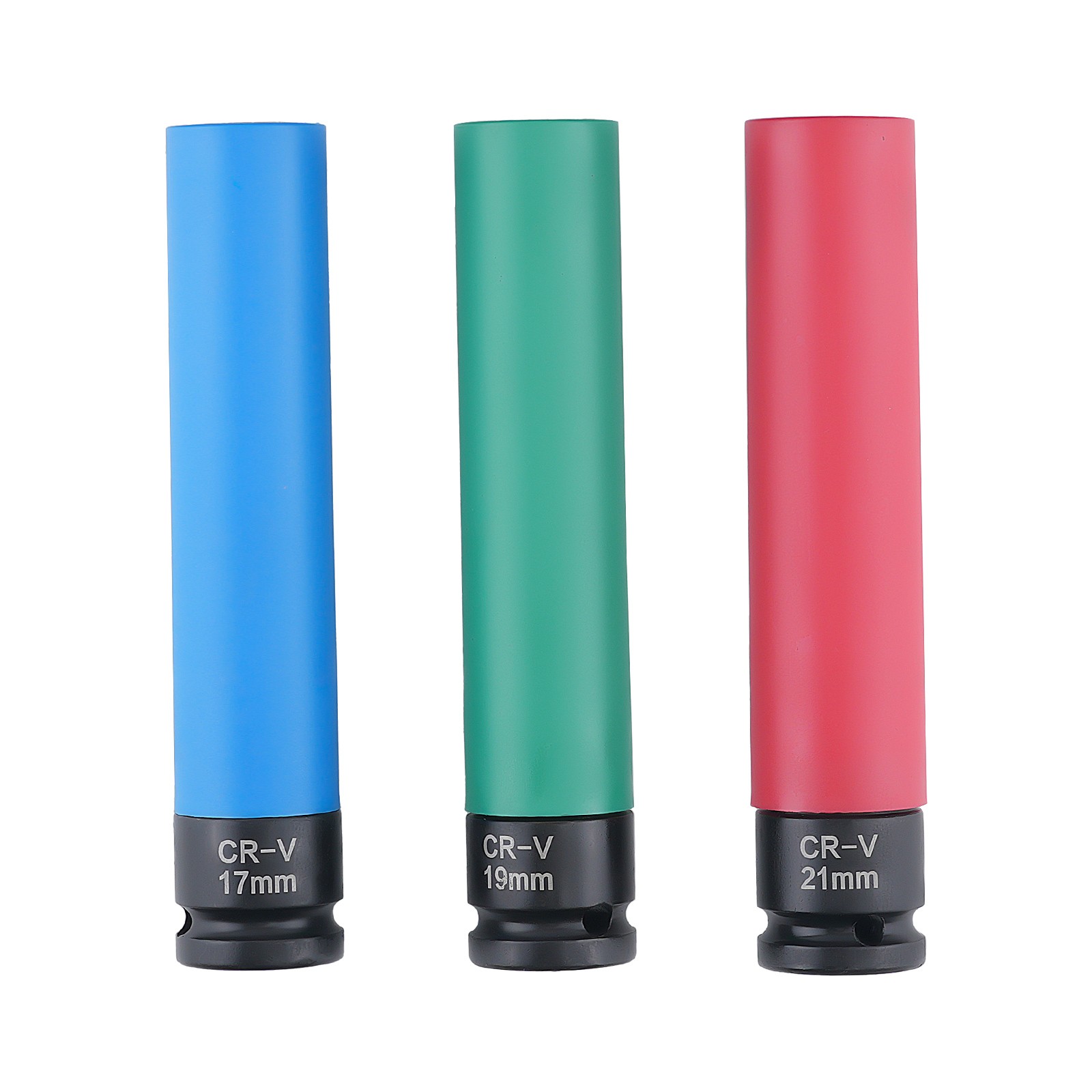 3Pcs 1/2» Drive Impact Socket Set 17mm 19mm 21mm Wheel Nut Wrench Tool Kit