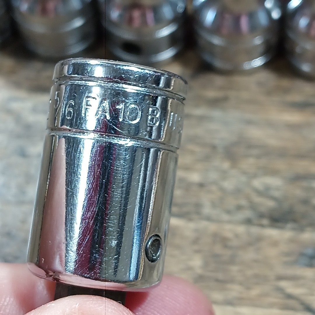 Snap-On Hex Bit Sockets 3/8 Drive FA4A FA4.5A FA5A FA6A FA7A FA8A FA10 Metal Cas
