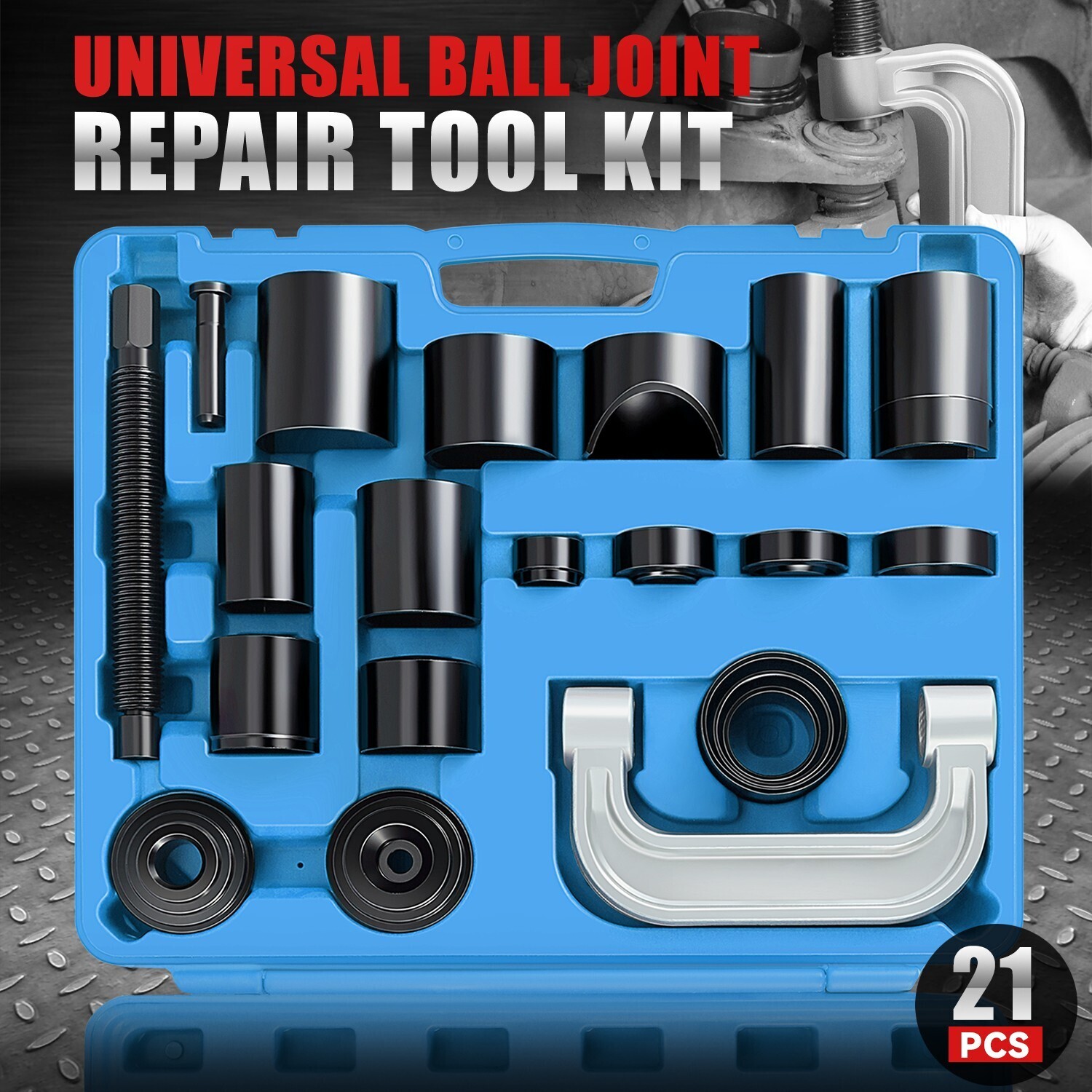 [21Pcs] Universal Ball Joint Press Service Repair Remover Adapter Tool Kit Set