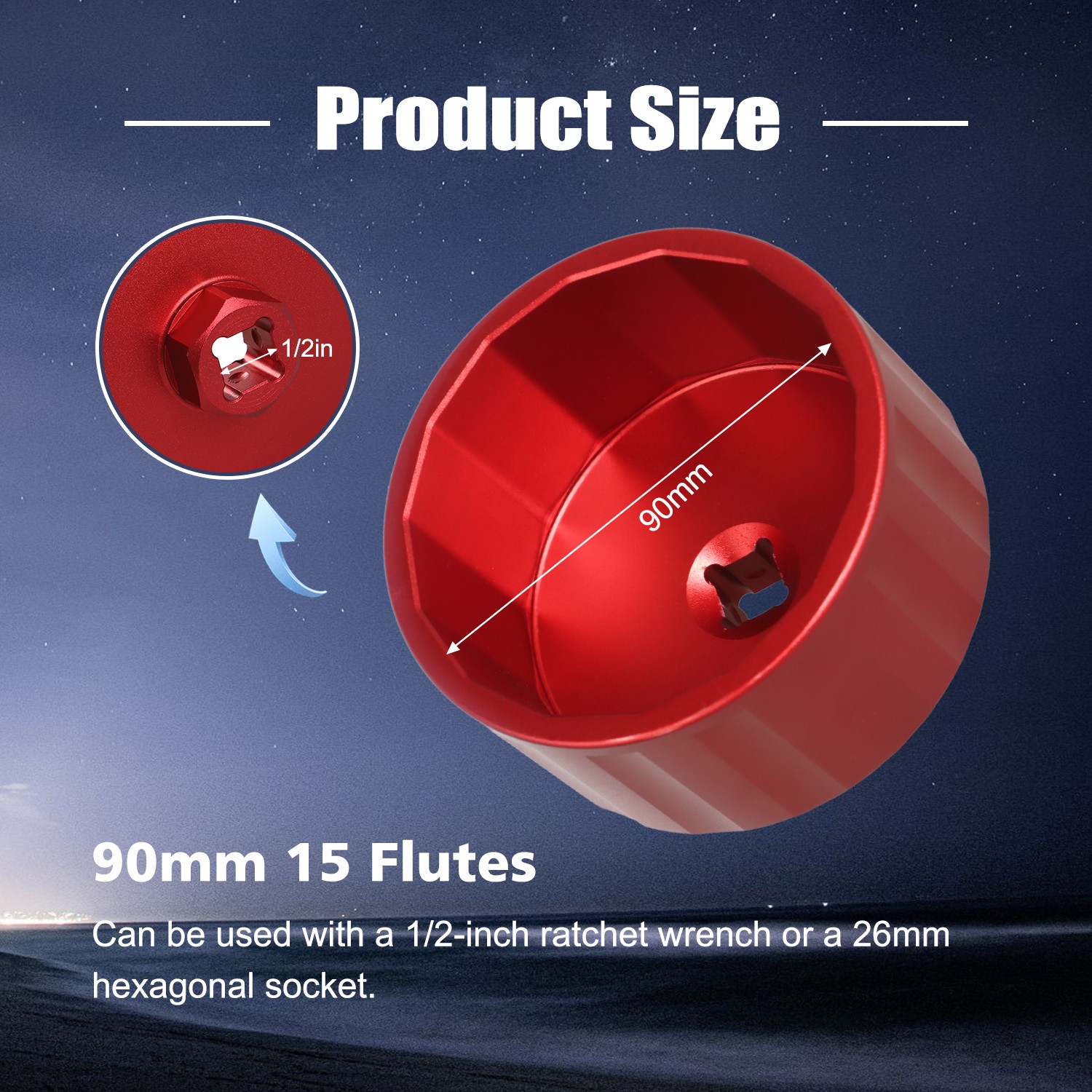 Set of 1 Engine Oil Filter Tool Fit for Jaguar Land Rover 3.0L 3.5L Engines New