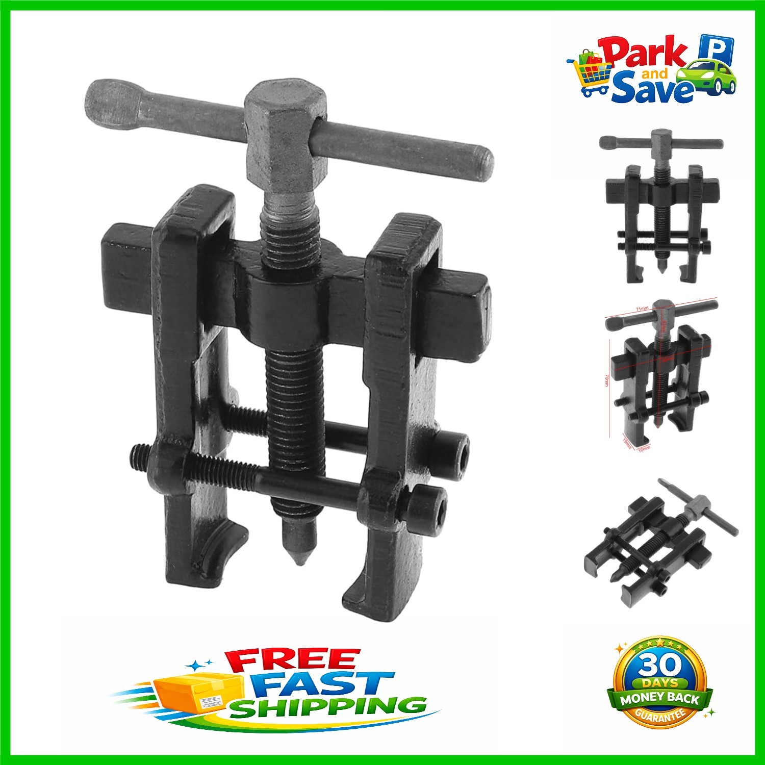 High-Strength 2 Inch Chromium Vanadium Steel Two Claw Puller for Auto Repairs