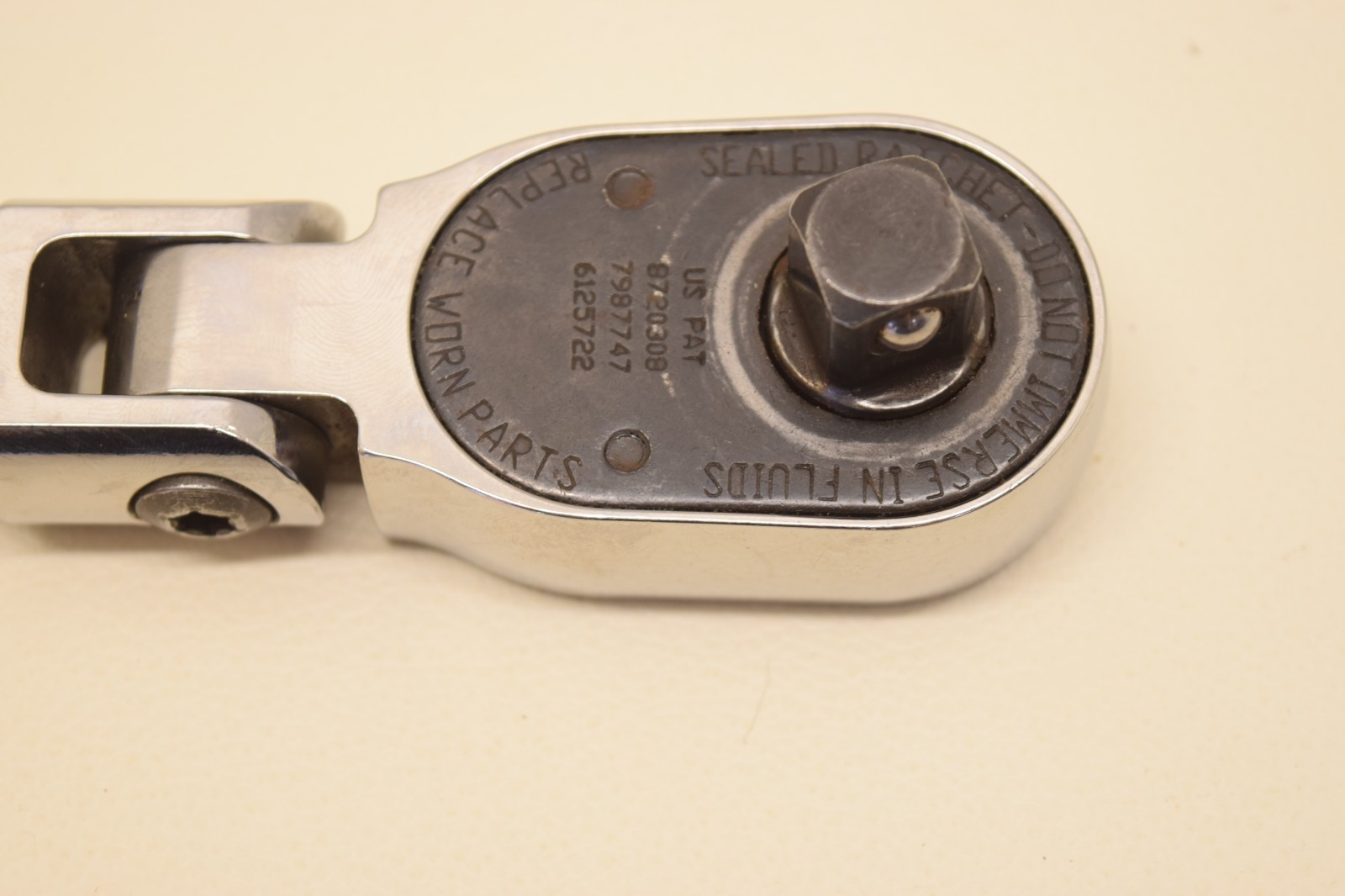 Snap-On 1/2 Drive SKF80A USA Stubby Handle Flex Head Ratchet – USED