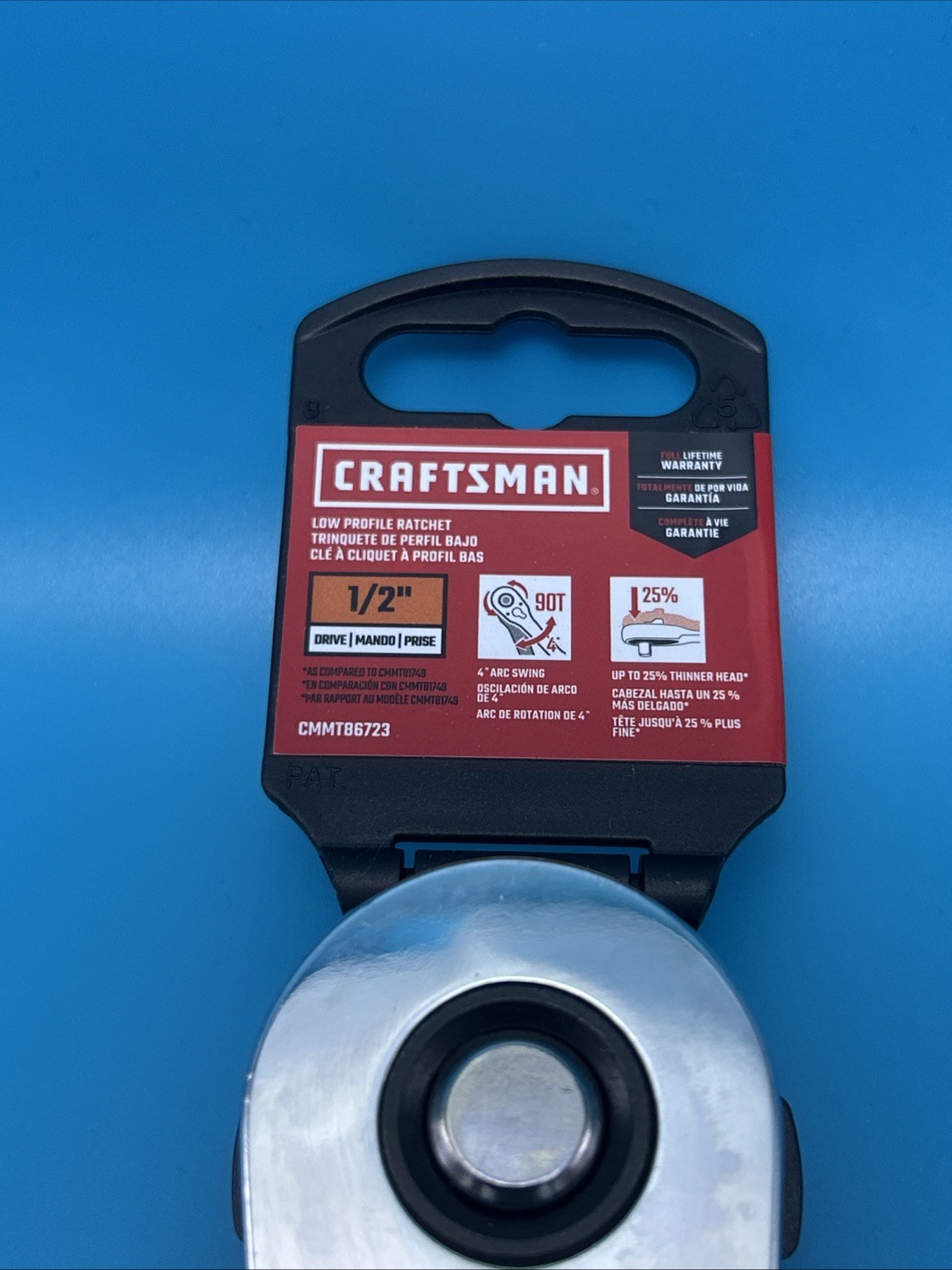 Craftsman 90-Tooth (90T) Low Profile 1/2 in. Socket Drive Ratchet #CMMT86723 NEW