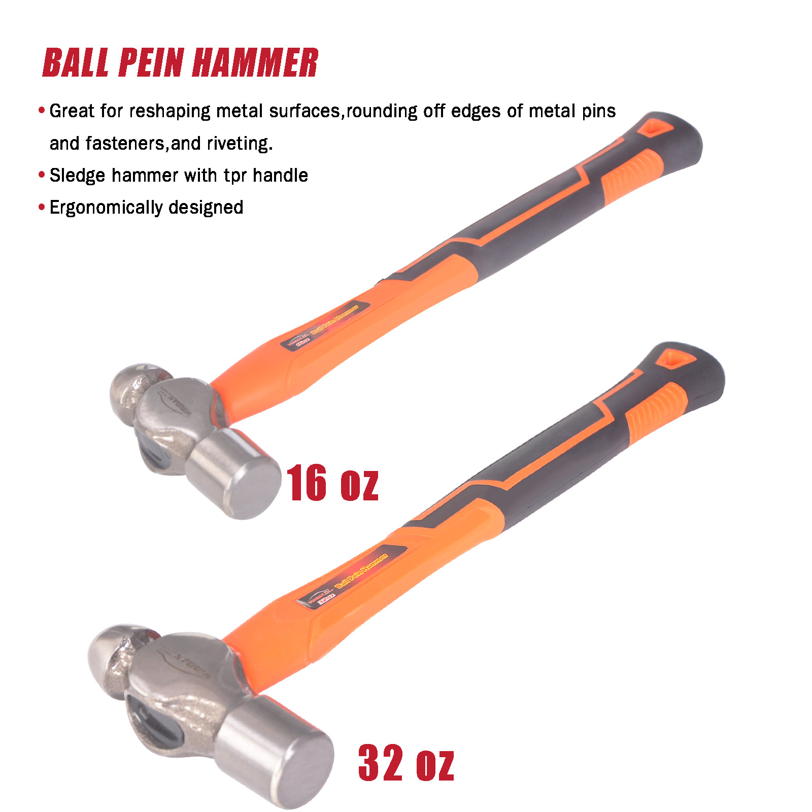 5Pcs Hammer Set Cross Pein Hammer Ball Pein Hammer Rubber Mallet Sledge Hammer