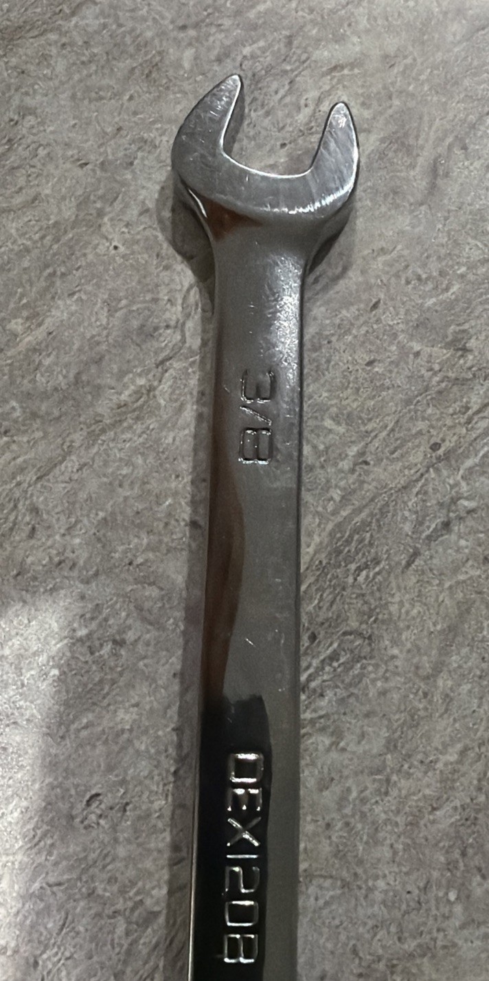 Snap On Tools Open End Combination Short Wrench 3/8”, OEX120B, 12pt, New Logo