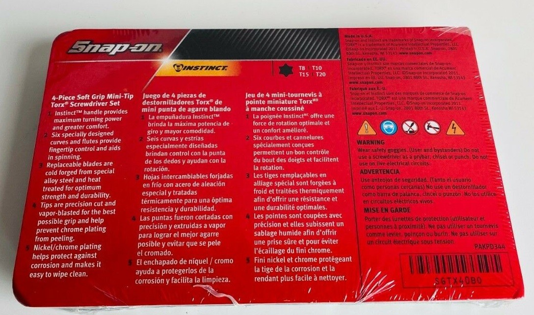 NEW* Snap-on Torx Set SGTX40BO *ORANGE SOFT HANDLES* Mini Torx ~ NEW & SEALED!