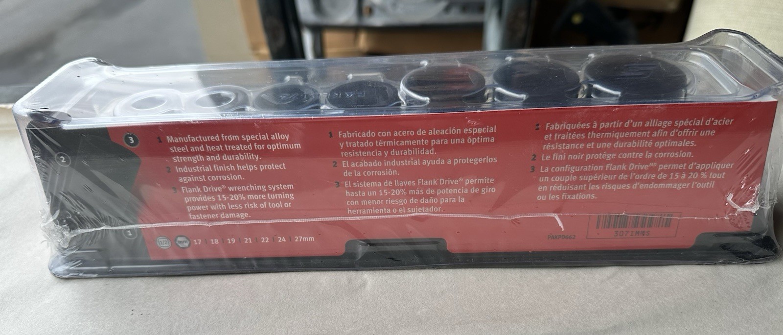 Snap On 307IMMS Semi-Deep Metric Impact Sockets 7-Piece 17-19, 21, 22, 24, 27mm