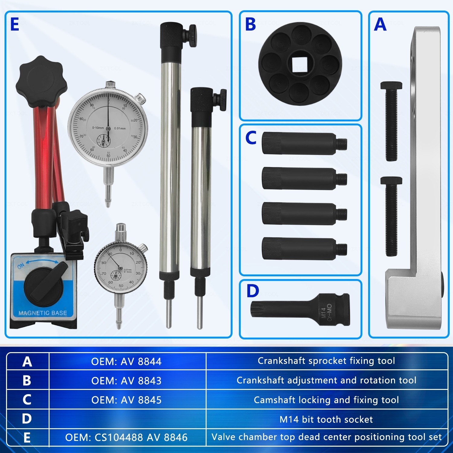 Engine Timing Tool For Ferrari 458 488 F8 Maserati 3.8L 4.2L 4.5L 4.7L 4.8L 6.3L