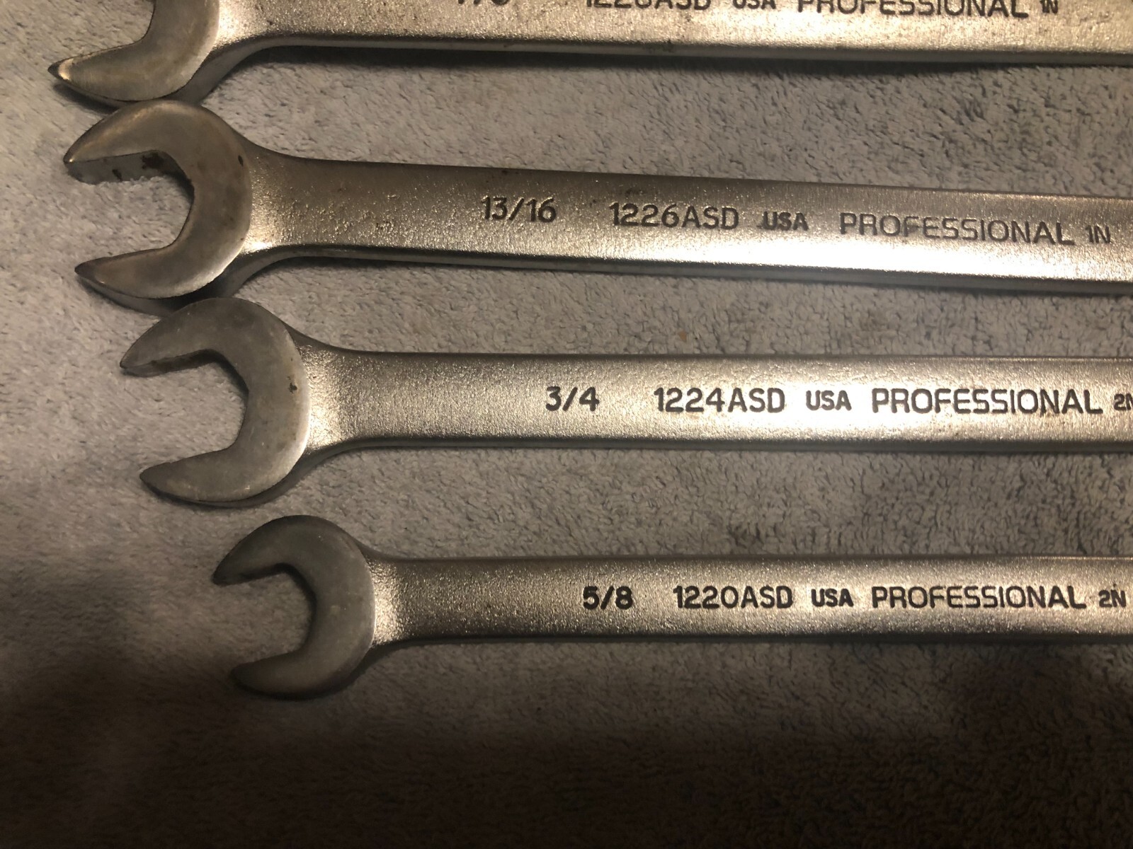 Vintage PROTO Professional Combination Wrench Set of 5 Pcs USA 5/8″-1″