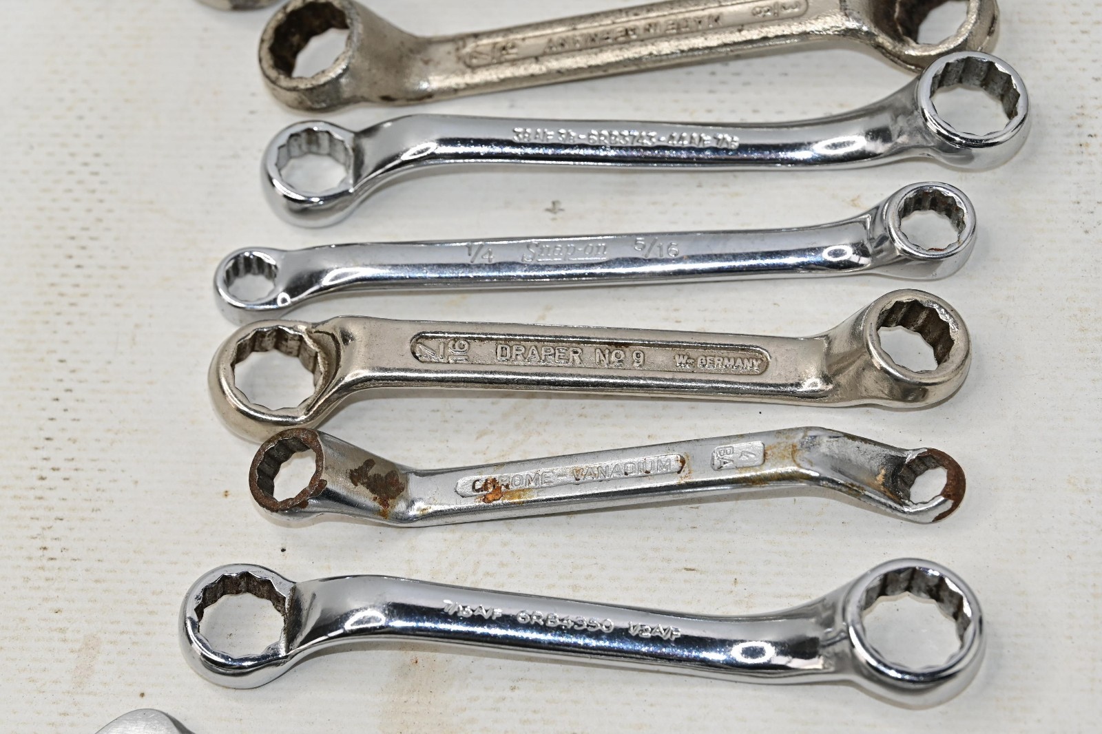 Vintage AF Offset Ring Spanners x 10 AF sizes as photos
