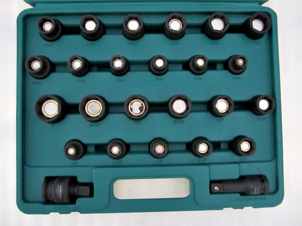 Jonnesway 25pc SAE & Metric 1/2″ Drive Magnetic Impact Socket Set S12A4525S