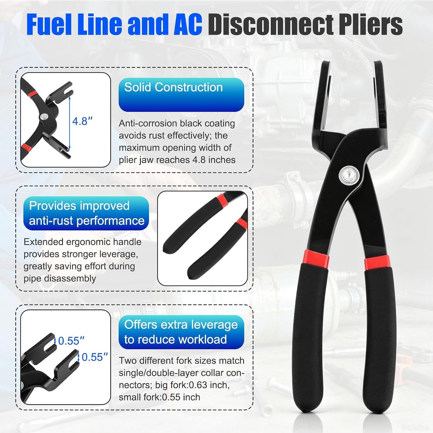 45pcs Master Quick Disconnect Tool Set, Fuel Line Disconnect Tool Kit for Automo