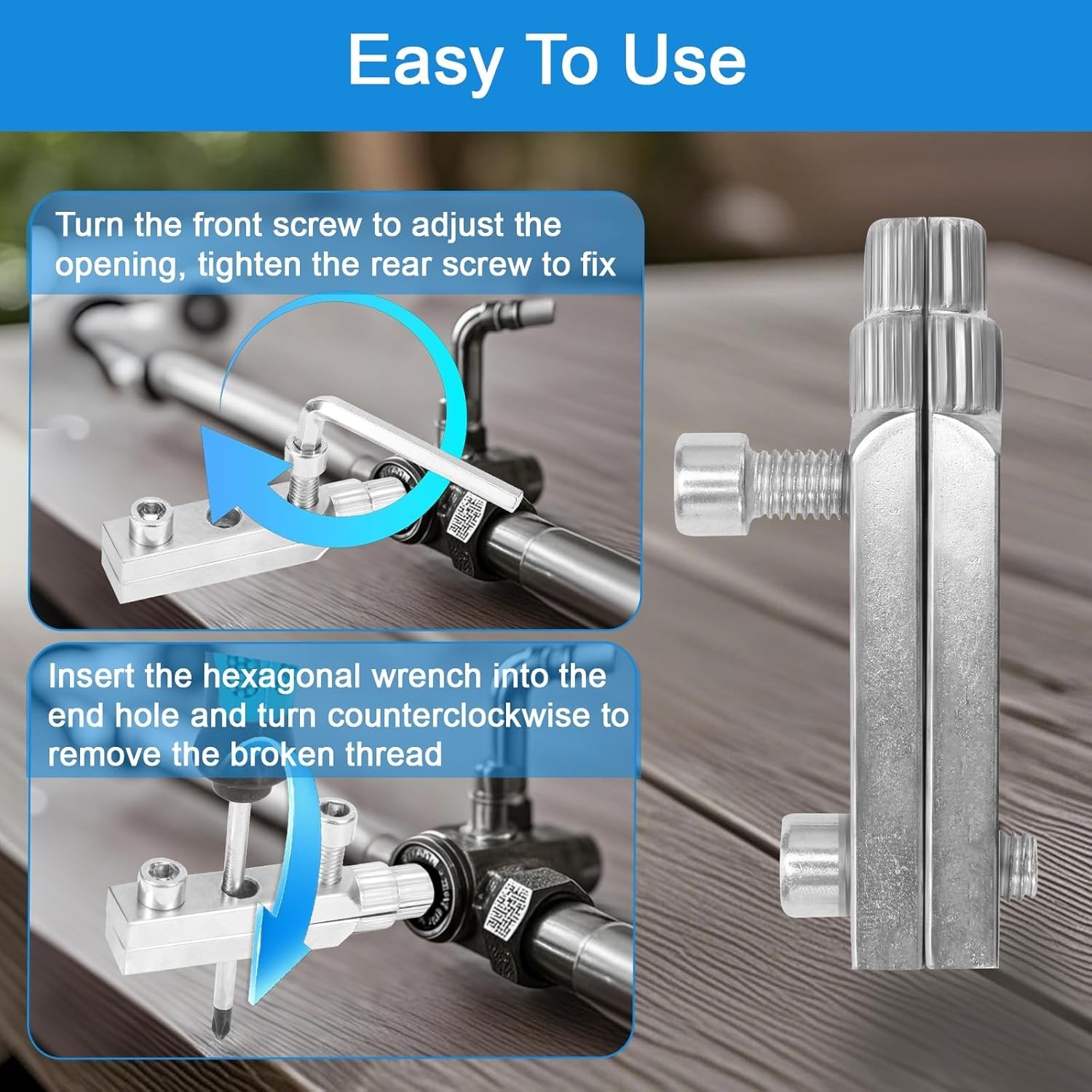 High-Quality Carbon Steel Stripped Screw Extractor with Adjustable Size Features