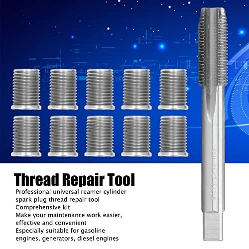 M10x1.25 Spark Plug Thread Repair Kit, M12x1.25 Tap, Stainless Steel Automotive