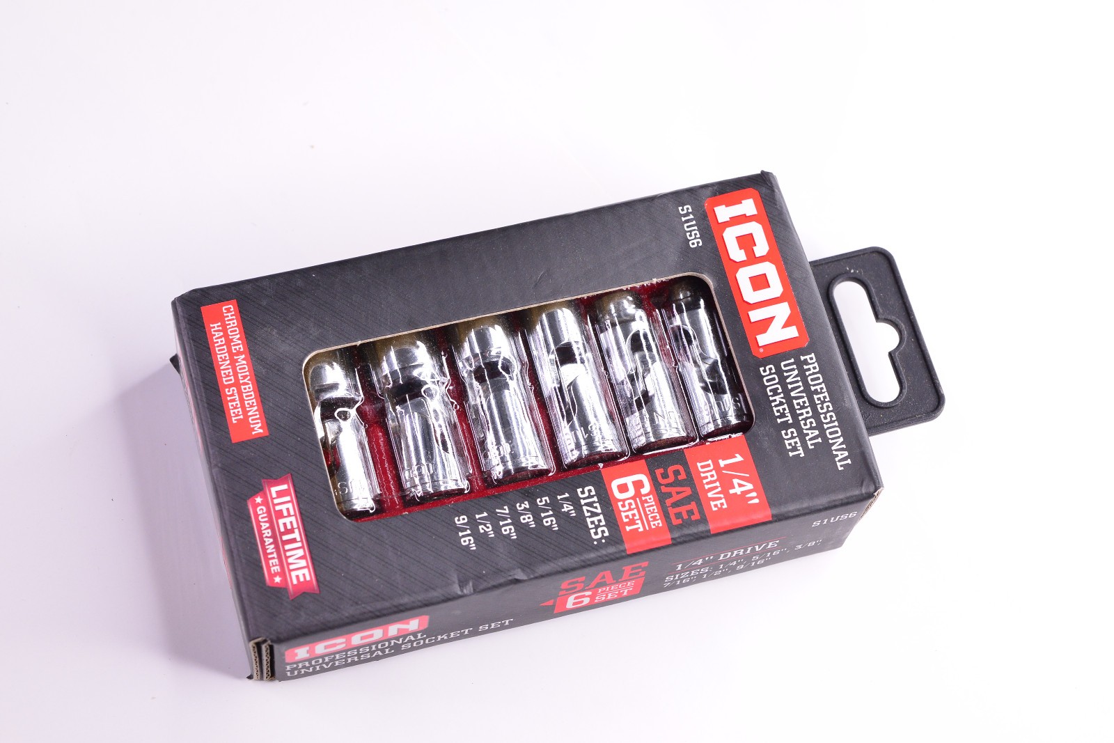 ICON 1/4 “Drive SAE Professional Universal Joint 6 Piece Set 1/4” S1US6 70299