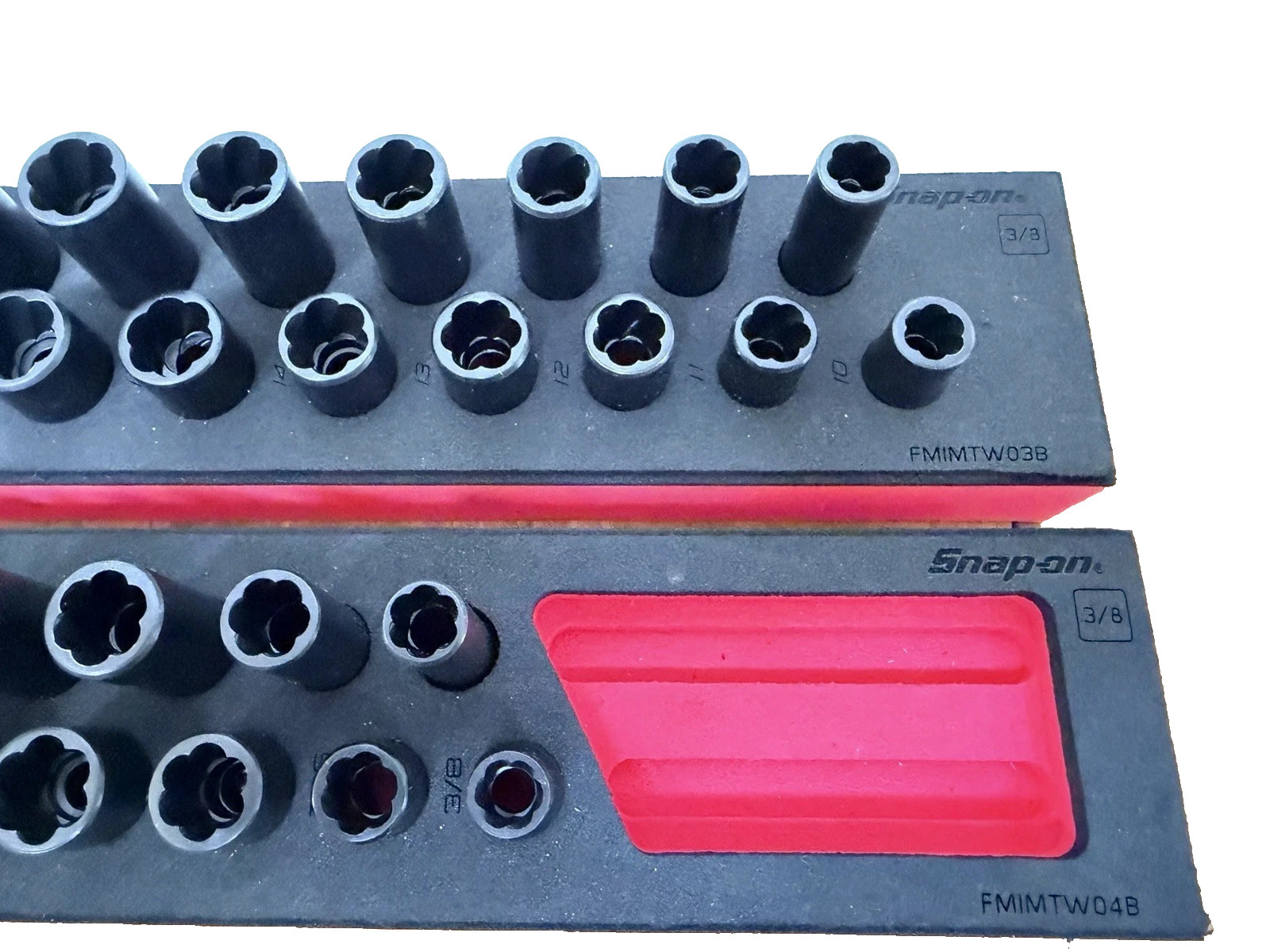 Snap-On Tools RED 32pc 3/8″ Drive Master Twist Impact Socket Foam Set USA NEW