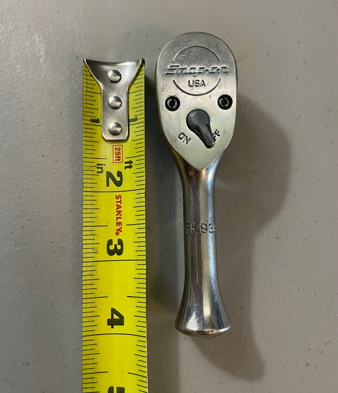 Snap On 3/8″ Drive Stubby Chrome Ratchet FK936