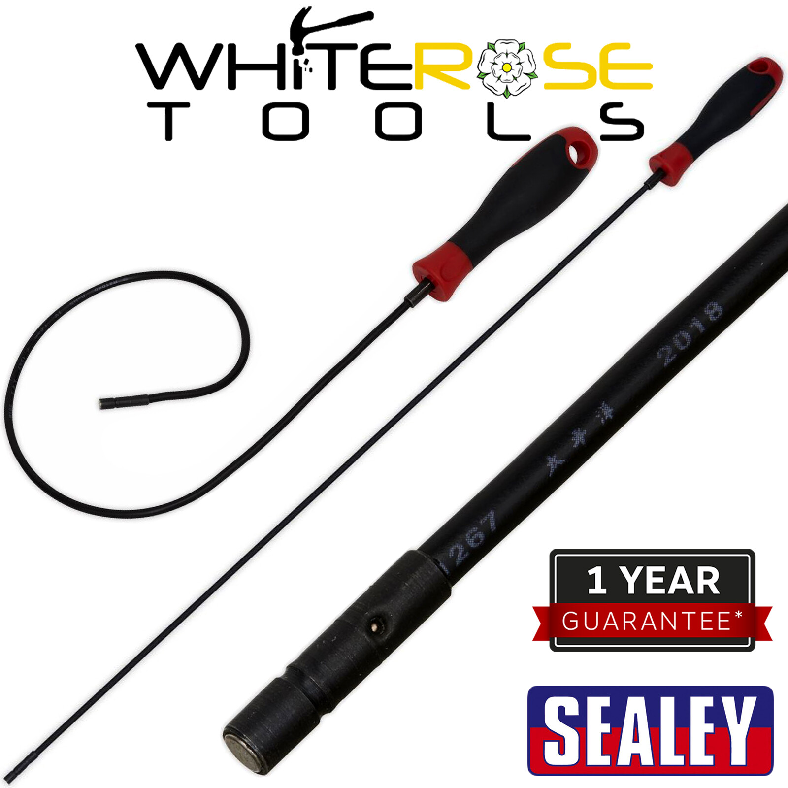 Sealey Magnetic Pick Up Tool 100g Capacity Flexible 400mm Ø4mm Head